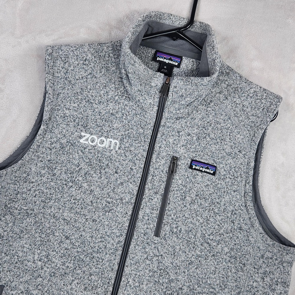 Patagonia Better Sweater Vest Mens XL Gray Fleece Full Zip Zoom Logo STY25881